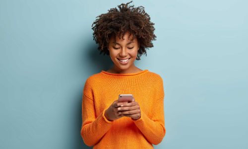 Woman browsing on phone