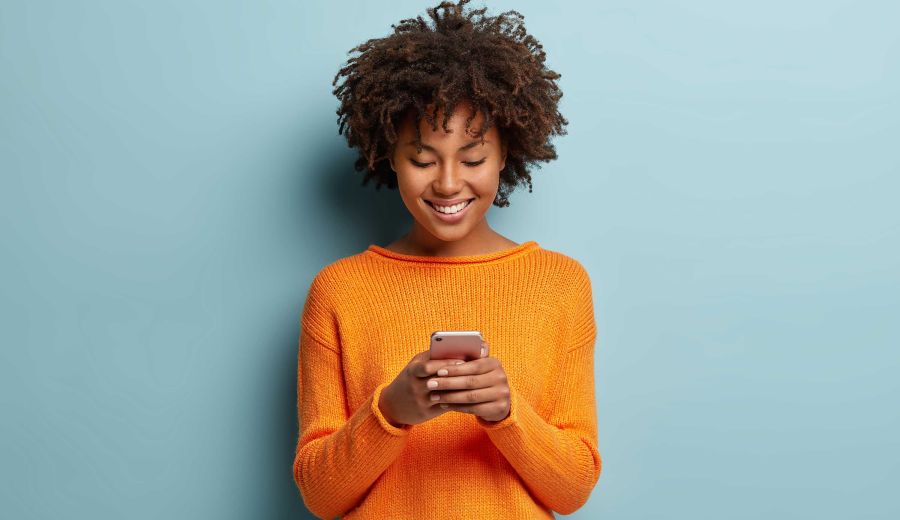 Woman browsing on phone