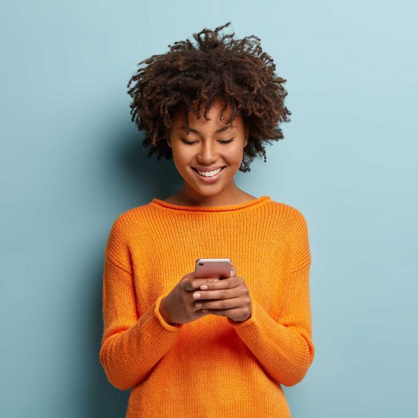 Woman browsing on phone